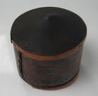 Vintage  Burmese Hand Painted Betel Nut Kun It Lacquer Box Brown Black