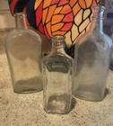Lot Of 3 Vintage Bottles 1 Sawyers Crystal Bluing   1 Baby   1 Mystery Textured