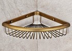 Antique Brass Bathroom Shower Caddy Corner Wire Basket Storage Shelves