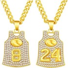 Gold Plated Iced Kobe Bryant Los Angeles Lakers Jersey Pendant Necklace Bling