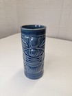Blue Tiki Tall Mug Cup Vase Hawaiian Libbey Ceramic World Market 6 75 h