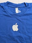Apple Store Employee T-shirt Blue M Screen Print Logo American Apparel