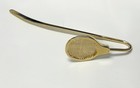 Vintage Tennis Racket Racquet Bookmark Gold Tone Metal  5 5  New