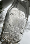 Joe City Modern Dairy Arizona Trq Emboss Qrt Milk Bottle Navajo County  Az Ariz 