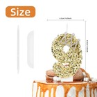 Gold Glitter Number 4 Birthday Candle With Diamond Crown   6 Pcs Gold Long Th   