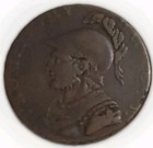 1794 Conder Sailing Ship Bronze Half Penny Knight Reverse Brown Decent Details