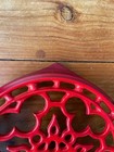Le Creuset Trivet Warmer Pot Stand Cast Iron Enamel France Cerise Red
