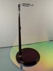 Vtg Dark Red Cherry Wood   Metal Made In Taiwan Large Doll Stand 11  - 18 