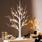 Artificial Tree For Christmas Decorations  2ft Birch Tree With Led Lights  Warm