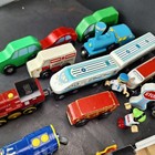 Lot Of 31 Train Engines   Cars Wooden Plastic Die Cast Brio   Other Brands