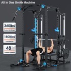 Smith Machine System Power Cage Rack Cable Crossover Home Gym System