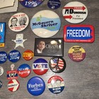 Lot Of 14 Vintage Political Buttons Pins Kennedy Reagan Nixon Clinton And More
