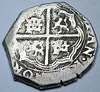 1500s Spanish Silver 1 Reales Genuine Antique Philip Ii Pirate Treasure Cob Coin