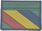 Gucci Gg Marmont Card Case Multicolor Pastel Stripe Leather Silver Hw