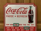 Coca Cola Calendar Metal Sign Yearly Coke Bottle Garage Vintage Style Wall Decor