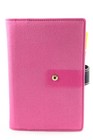 Kate Spade Anne Canvas Leather Pink black Seasonless 6 Ring Personal Planner