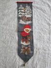Vintage 1960s Scandinavian Gnome Snow Scene Wall Hanging Bell Mid Century 