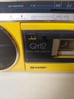 Vintage Sharp Qt-12y Yelloqlw Portable Stereo Radio Cassette Boombox Tested 
