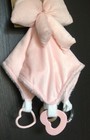 New Dreamgro Baby Activity Toy Security Blanket Lovey Rattle Pink Bow Girls  12 
