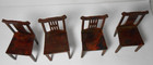 4 Vtg Miniature Dollhouse Furniture Plastic Unbranded Dining Room Side Chairs