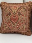 Vtg Croscill Traditional Paisley Jacquard Woven Accent Pillow 18x18