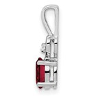 925 Sterling Silver 17x5mm Diamond Created Ruby And Diam  Pendant Charm