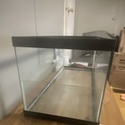 Glass Rectangle Aquarium Fish Tank  Black Frame  Basking Area Included  50 Gal