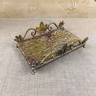 Vintage Hanna Metal Vanity Set     3-piece     Soap Dish  Tissue Holder  Canister    