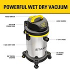 4 Gallon 4hp Wet Dry Vacuum Stainless Steel Tank Portable Suction Cleaner Silver