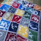 Pb Teen Nhl  Team  Patchwork Quilt Size Double Reversible 83   x 84    Pottery Barn