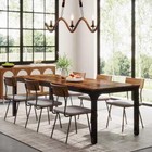 Roesler 78 7 In  Brown Black Dining Table 4-leg Design Seats 6   8 Kitchen living