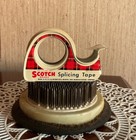 Vintage 3m Scotch Splicing Tape Tin Red Plaid Dispenser Advertising