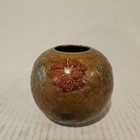 Vintage Beautiful Vase Made In India Small 4    Tall Floral Enamel Over Bronze