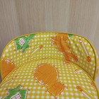 Vintage Padded Booster Seat Toddler Yellow Plaid Animals Pencils