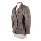 Chanel Vintage Black White Tweed Jacket Gold Cc Buttons Wool Blend  Sz Fr 40