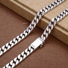 Real S925 Sterling Silver Necklace Women Men Solid Curb Link Cuban Chain 8mm 7mm