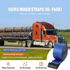 Uimoso Truck Straps Winch Straps 4  X 30  With Flat Hook For Towing 10 Pack Blue