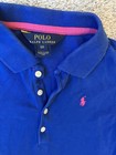 Polo Ralph Lauren Girls 6x Short Sleeve Navy Blue Polo Shirt Pink Pony Logo