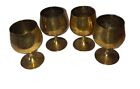 Vintage antique Set Of 4 Brass 4    Goblets Heavy Duty Stemware Nice
