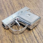 Pocket Pistol Shaped Gun Lighter Fire - Silver Color Metal  Mini Zip Gun -butane