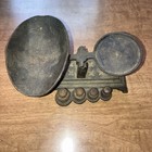 Vintage Mini Cast Iron Balance Scale Complete With Weights 7 Pieces 