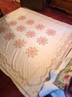 Paragon Needlecraft Double Quilt Top Only No 1153 Embroidered Rose Cross Stitch