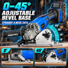 4-1 2  20v Cordless Angle Grinder Brushless 3-speed 2x4 0ah Kit 0-45   Bevel Base