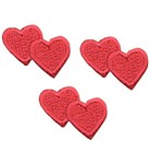 3-pack Double Hearts Applique Patch - Mini Red Heart Embroidered Love Badge 1 