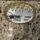 Vintage Gold Tone Floral 5 Lipstick Holder Perfume Mirrored Tray  7    X 5 25   