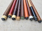 Vintage One Piece Pool Cue Wooden Billiards Mixed Lot Of 9