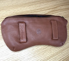 Levenger Genuine Leather Double Eyeglass Case Brown Soft Zip Travel Holder