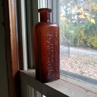 De Lacy s French Hair Tonic 1890s Amber Hand Blown St louis mo Hair Bottle