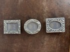 Vintage Small Picture Frames Mini Lot Of 3 Victorian Flower Swan Metal 2x3