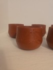 Set 6 Japanese Tokoname Ware Ceramic Teacup Vtg Pottery Yunomi Brown Bamboo 